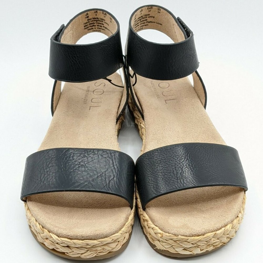 Naturalizer Espadrille Women's Ankle Strap Open Toe-- Black - Picture 1 of 8
